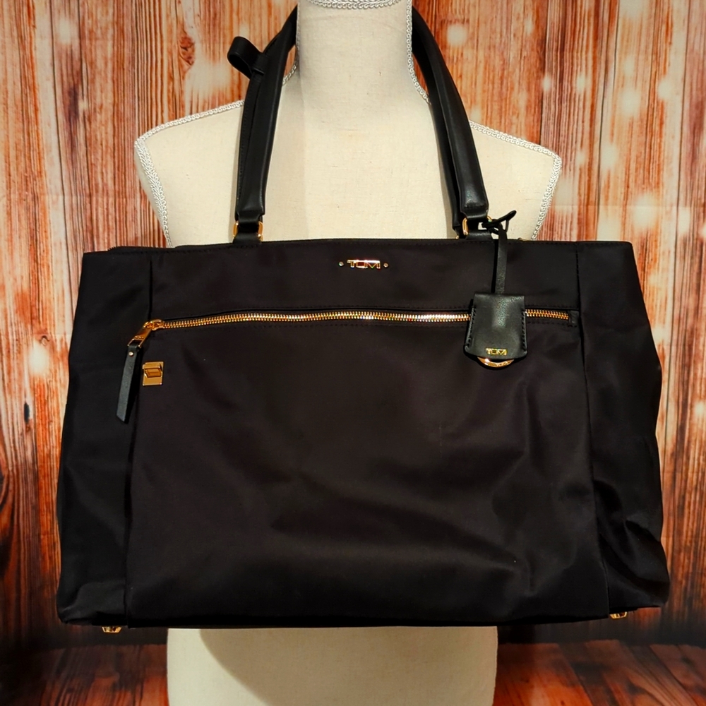 Black TUMI Voyager Sheryl Laptop Tote